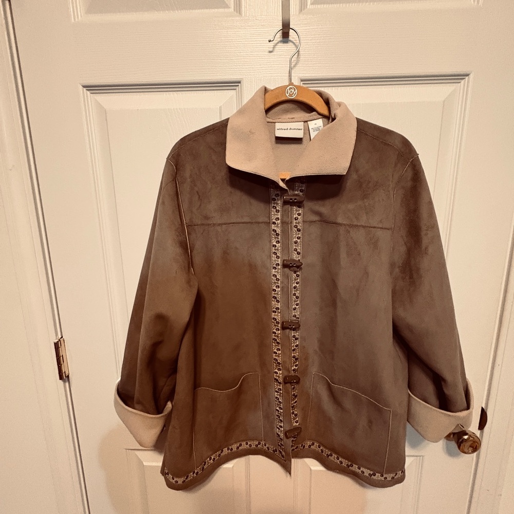 Alfred Dunner Brown Teddy Jacket